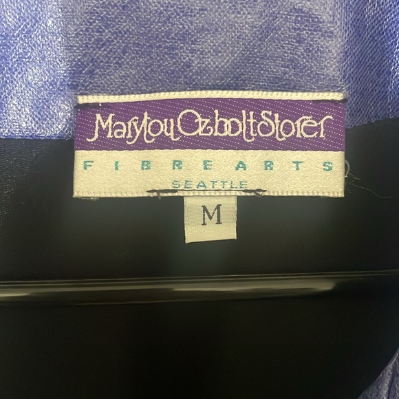 VINTAGE Marylou Ozbolt Storer Fibre Arts Raincoat Rainbow Trim Medium - Picture 4 of 5